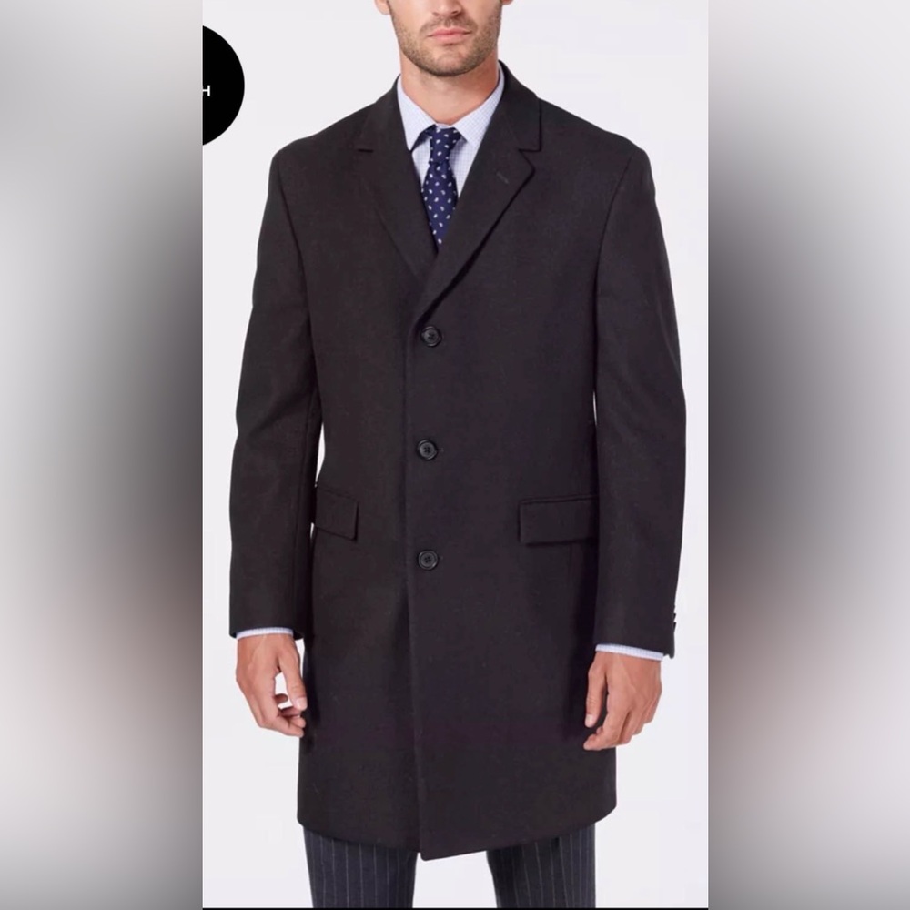 Nautica Men's Classic-Fit Batten Overcoat in the color Charcoal - size 46R